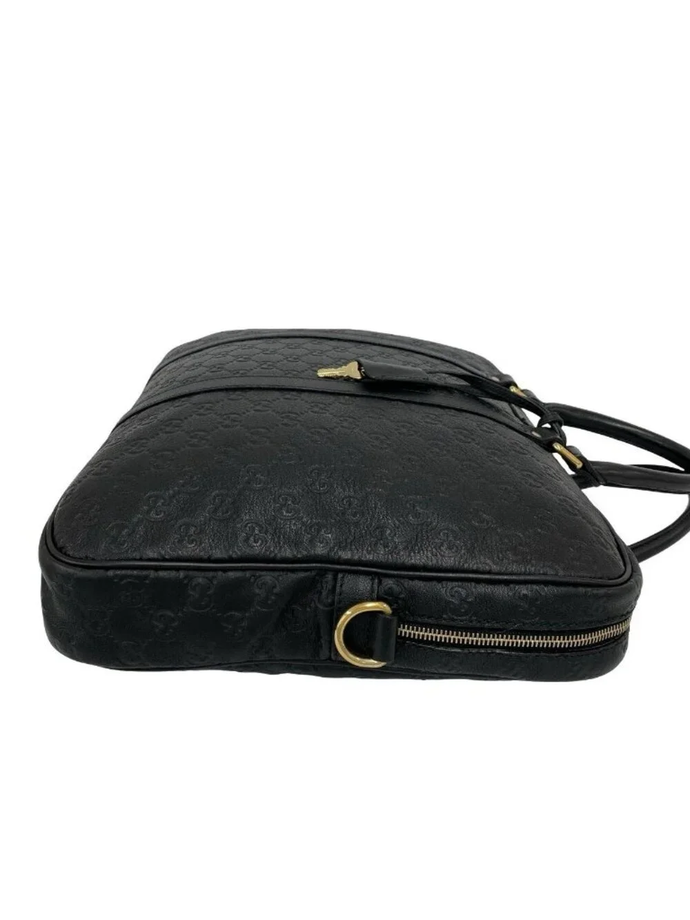 Gucci Guccissima GG Logo Pattern Leather Tote Bag Business Black